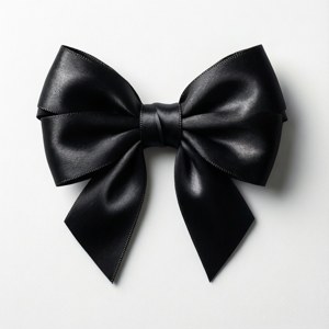 Black Satin Minimal Bow