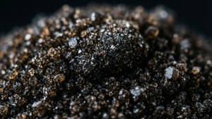 Black Sugar Crystals Macro