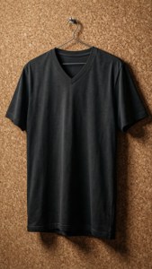 Black V-Neck Hanging Mockup