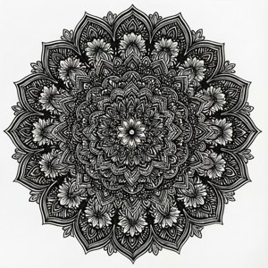 Black White Mandala