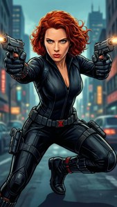 Black Widow Combat Vector