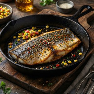 Blackened Halibut Skillet