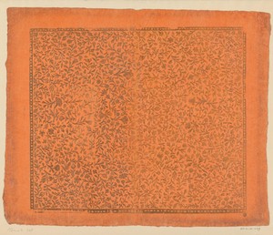 Blad met bloemen en vruchten