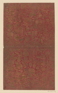 Blad met bloemen en vruchten