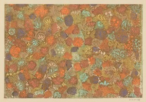 Blad met bloemen en vruchten
