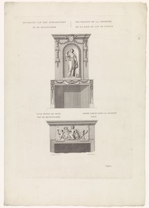 Blad met twee decoraties uit de rechtkamer