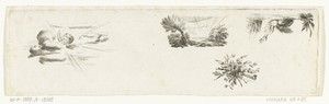 Blad met vier vignetten