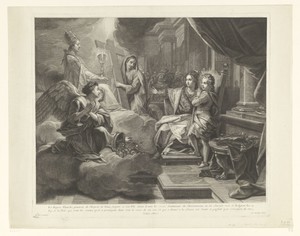 Blanche van Castilië toont haar zoon Lodewijk IX objecten van het Christendom
