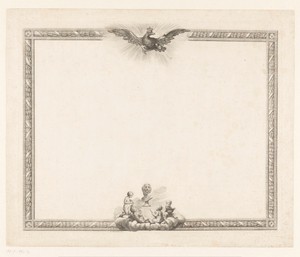 Blanco patent van de Koninklijke Academie der Schone Kunsten in Berlijn met decoratieve omkadering