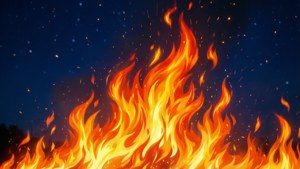 Blazing Night Sky Flames
