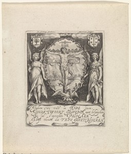 Blazoen of nieuwjaarskaart van de Haarlemse rederijkerskamer De Pellicaen