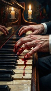 Bleeding Fingers at Piano