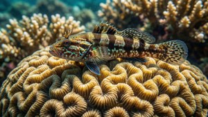 Blenny on Brain Coral