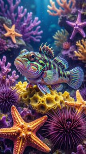 Blenny on Vibrant Sponge