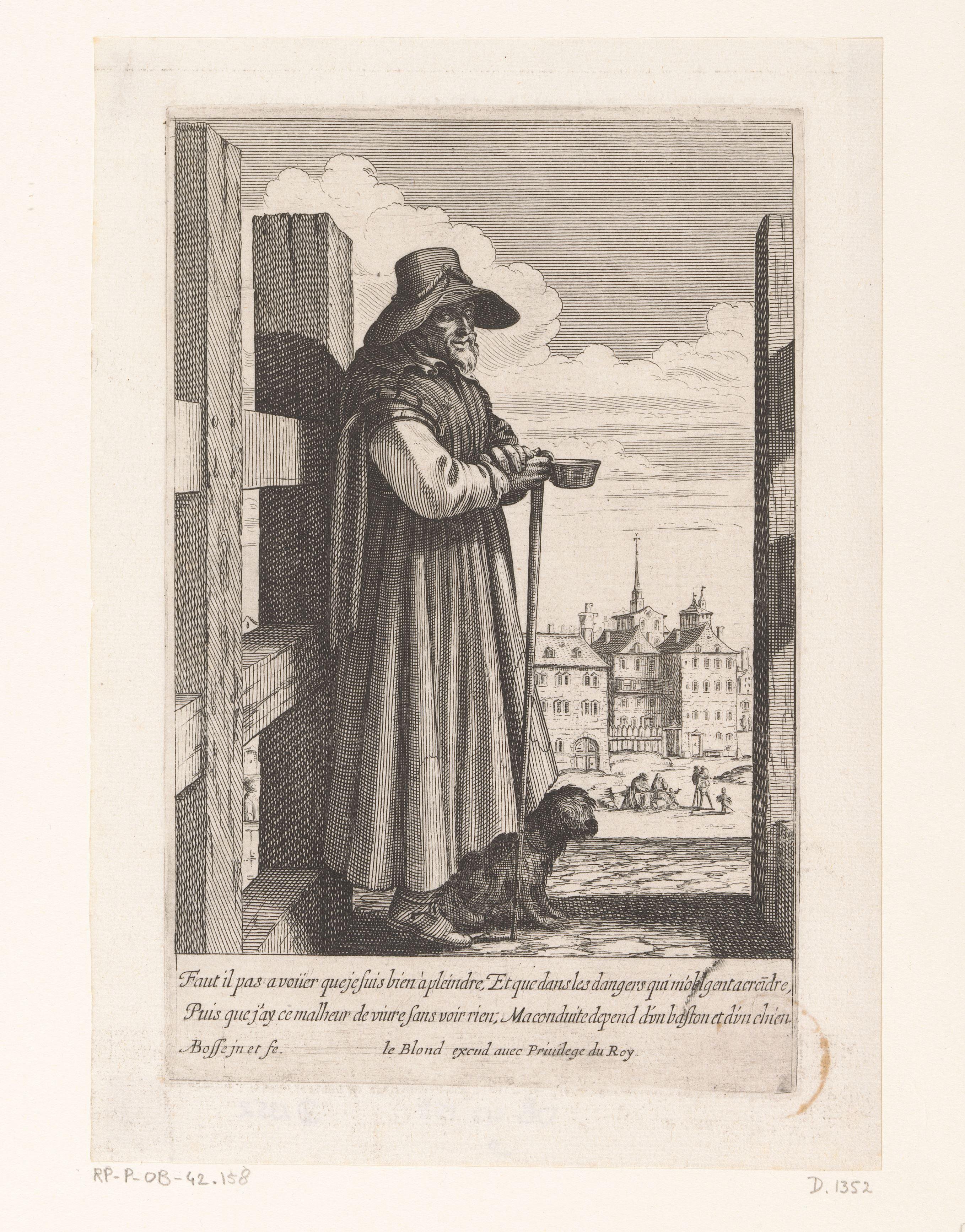 Blinde bedelaar by Abraham Bosse