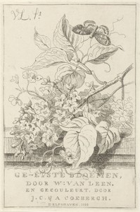 Bloemenstudie met vlinder