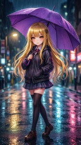 Blonde Anime Umbrella Girl