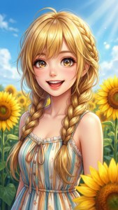 Blonde Braids Sunflower