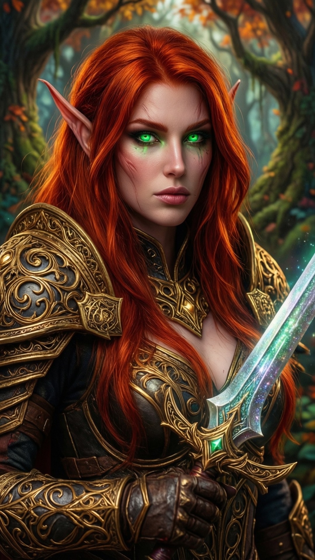 Blood Elf Warrior Portrait by Wallpapers.art Studio