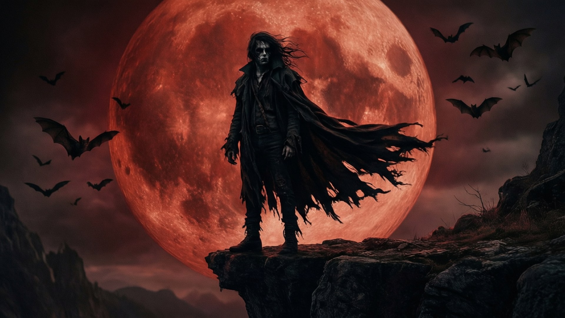 Blood Moon Silhouette by Wallpapers.art Studio