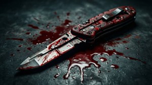 Bloodied Switchblade Horror
