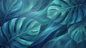 Blue Abstract Leaves