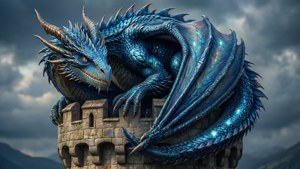 Blue Dragon on Castle