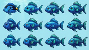 Blue Fish Swim Sprite Sheet