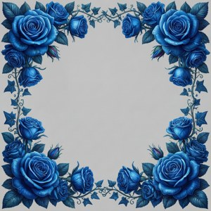 Blue Floral Corner Frame