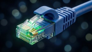 Blue Glowing Ethernet Macro