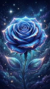 Blue Glowing Rose