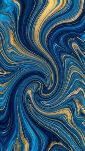 Blue Gold Fluid Art