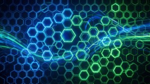 Blue Green Honeycomb Glow