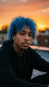 Blue Hair Sunset