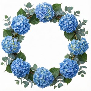 Blue Hydrangea Wreath