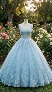 Blue Lace Quince Dress