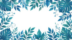 Blue Leaf Vine Border