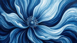 Blue Monochrome Bloom