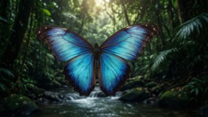 Blue Morpho in the Jungle