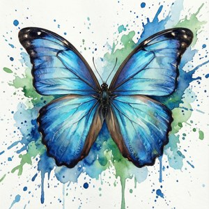 Blue Morpho Watercolor