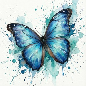 Blue Morpho Watercolor