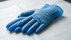 Blue Nitrile on White