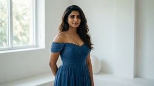 Blue Off-Shoulder Serenity