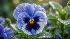 Blue Pansy Morning Dew