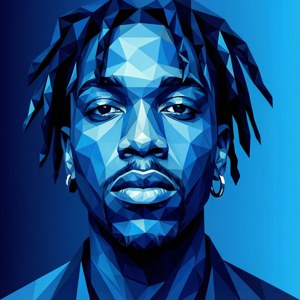 Blue Polygonal Face