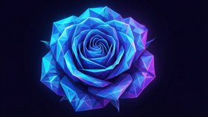 Blue Rose Geometric Neon