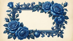 Blue Rose Text Frame