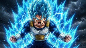 Blue Saiyan Power Unleashed