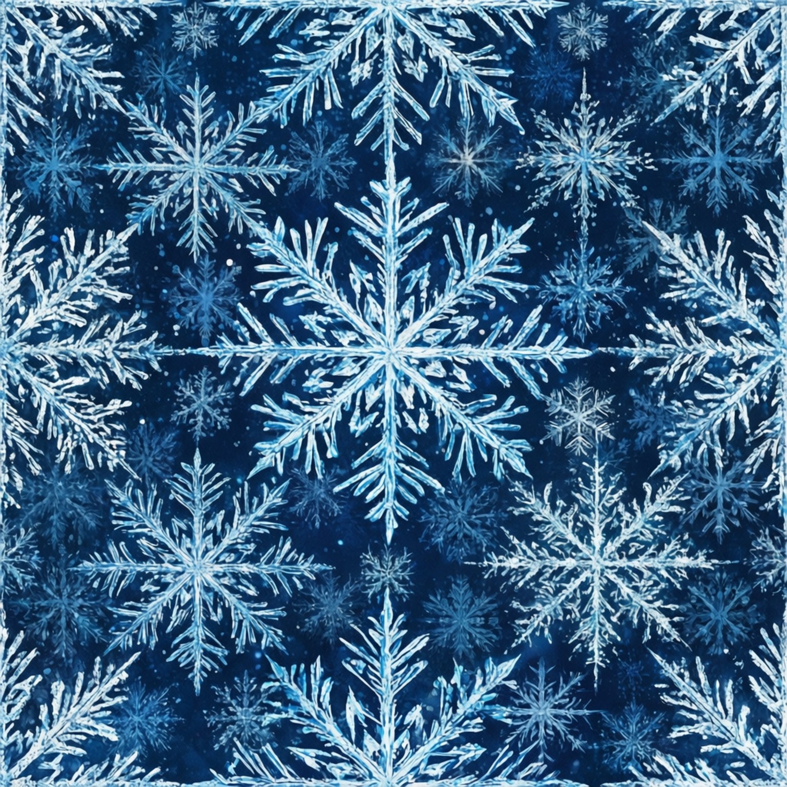 Blue Snowflake Pattern by Wallpapers.art Studio