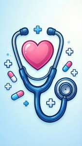 Blue Stethoscope Heart Medical